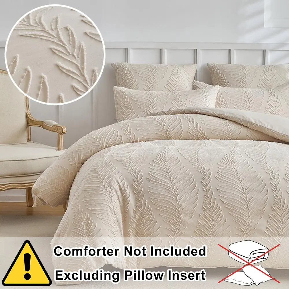 Leaf Pattern Textured Bedding Set, Including 1 Duvet Cover & 1/2 Pillowcase without Filler, Soft Comfy Decorative Bedding Set for Home Bedroom, Beddingsets