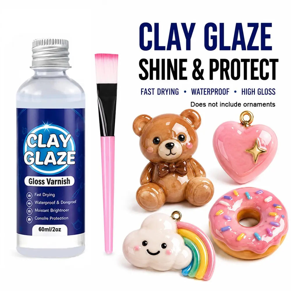 Natural Drying Clay Water-Based Gloss Finish, DIY Handmade Handcraft Handicraft Craft Art Pottery Soft Clay, Figurine Modeling Sealant, Brightening Oil