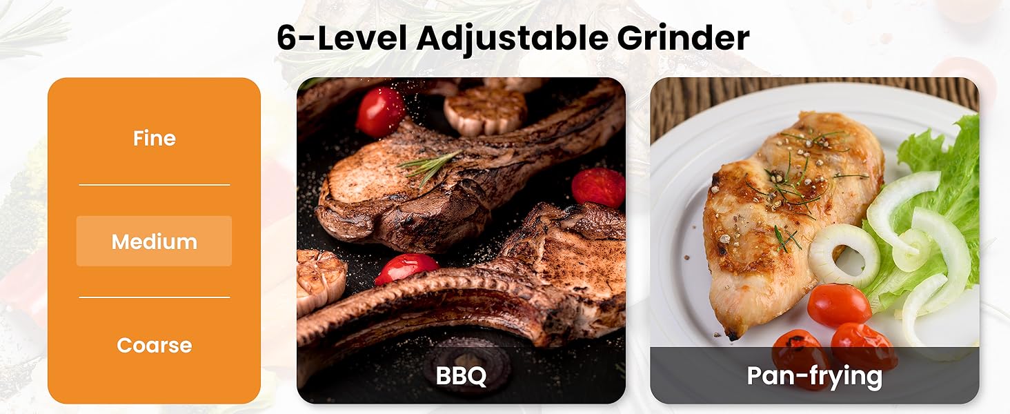 Electric Salt and Pepper Grinder Set with Rechargeable Base - Automatic Refillable Electric Salt and Pepper Shakers with Large Capacity, LED Light & Adjustable Coarseness, Black