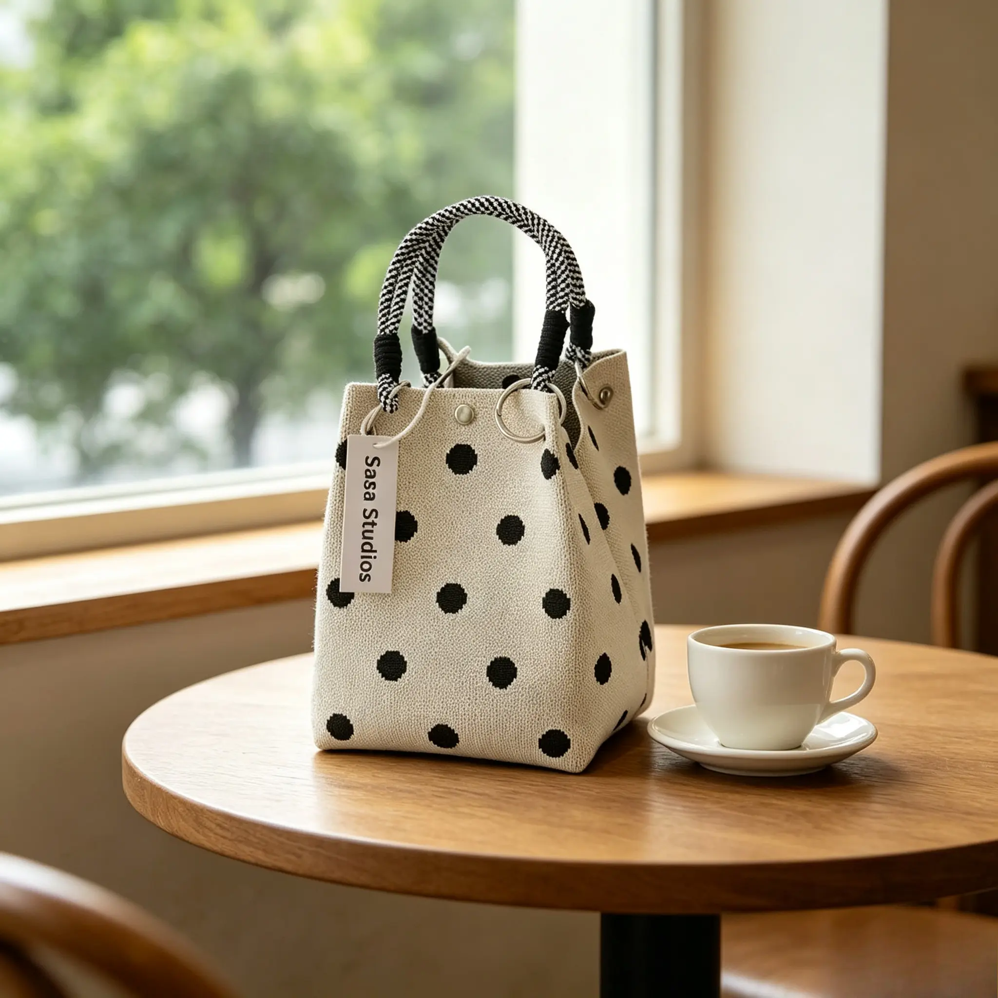 Casual Knitted Bucket Bag for Women, Woven Summer Purse with a Colorful Braided Handle and Magnetic Closure for Beach and Daily Use, Bags For Women, Everyday Bag, Funky Unique Accessories