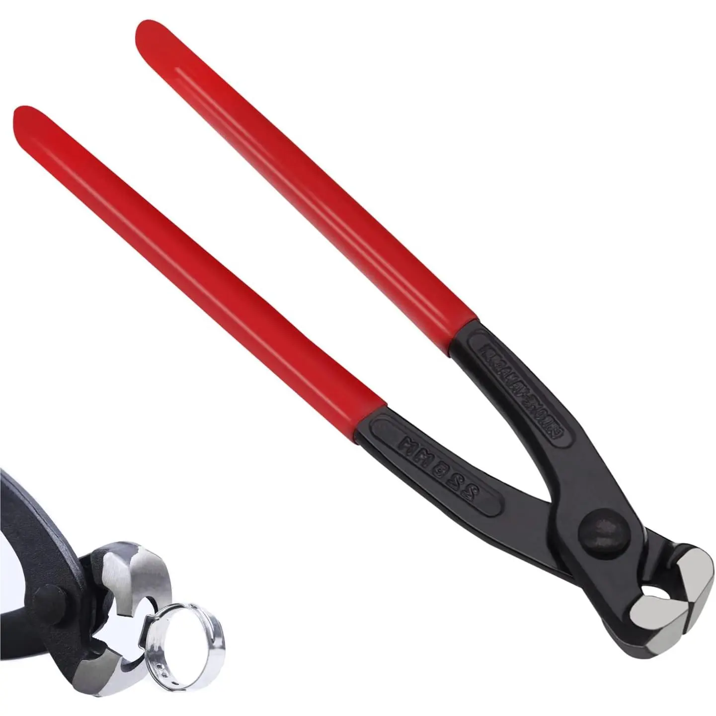Ear Clamp Pliers 9 inch, Hose Clamp Crimping Tool, Carbon Steel Pinch Clamp Plier,Install Remove Clamp  Puller Tool for repairing pipes,  lines