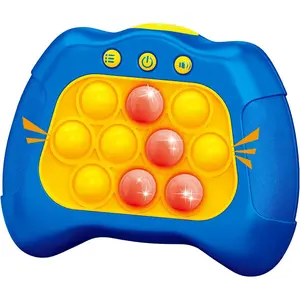 Pop Push Game Toy for Kids, Quick Fast Push Pop Puzzle Handheld Game Light up Fidget Toy 8-12, Bubble Sensory Toys Christmas Birthday Gifts for Kids Ages 3-12 (Blue)fidget toys