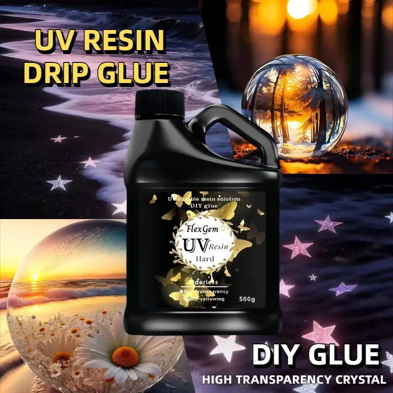 Upgrade Resin Kit, Hard Transparent UV Cured Epoxy Resin, DIY Jewelry Making Material, Durable, Ideal for Creative Projects