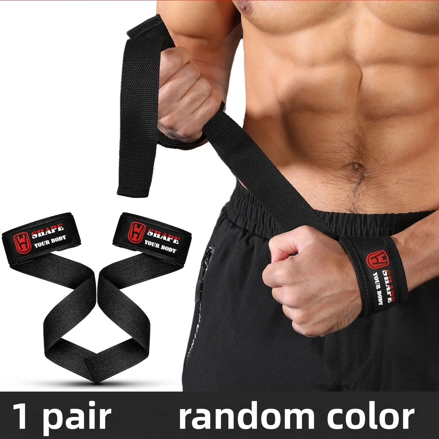 Anti-Slip Weight Lifting Grip Straps, Thick Rubber Wrist Support Deadlift Bands, Gym Training Accessory, Workout Accessory, Fitness Accessories For Dumbbell & Barbell 1 Pair