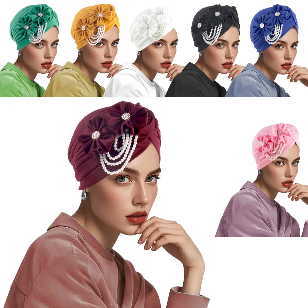 Elegant Solid Turban Hat Is Specially Crafted for African and Nigerian Women and Muslim women, Made of Lightweight Textured Linen Fabric with Soft Stretch for All-day Comfort