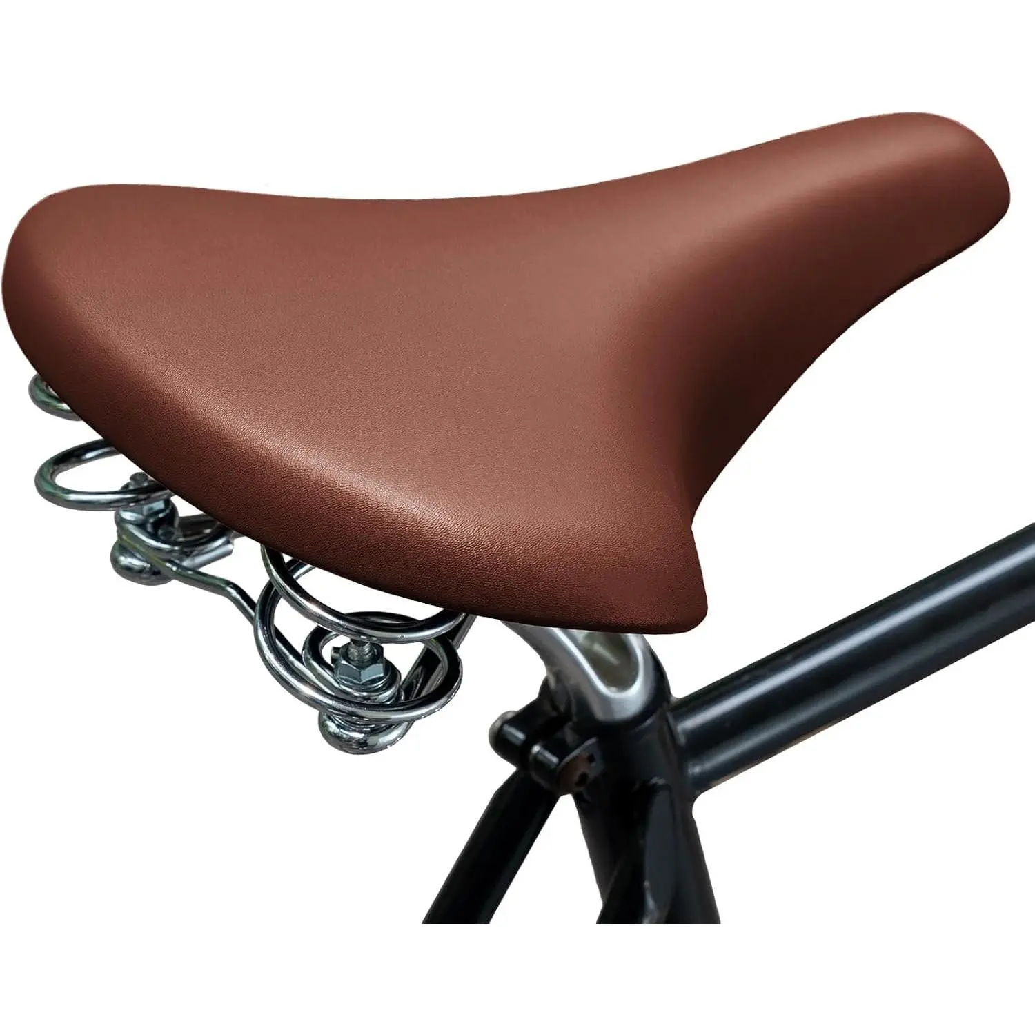 Seat  Brown Wide Comfort Soft  Saddle | ,  Springs for Shock Absorption, Compatible with Retro Cruiser City Mountain Bikes