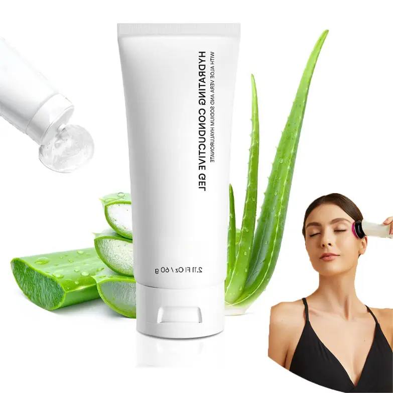 Micro-current Conductive Gel for Facial and Body Skin Care Machines, Hyaluronic Acid Hydrating Gel Primer, Moisturizing Soothing Professional Beauty Device Gel for Women Men