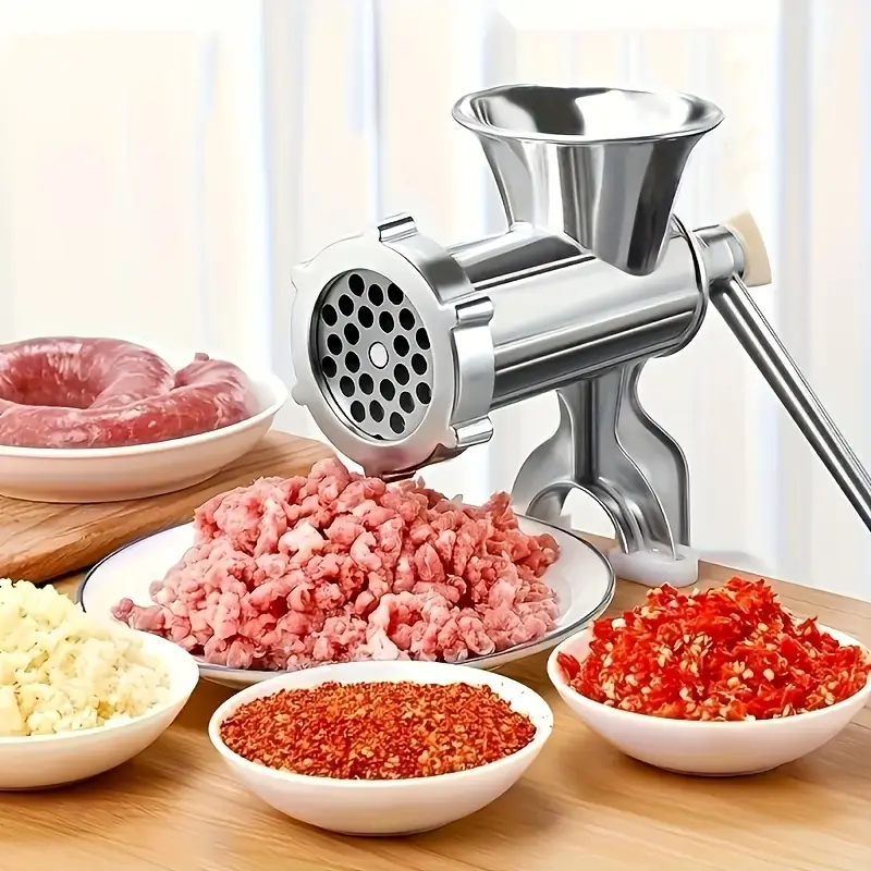 Manual meat grinder, Meat Mincer with table clamp and hand cranked food grinder suitable for meat, vegetables, and spices
