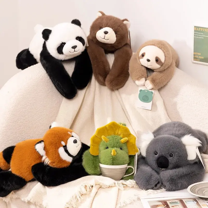 50/60/65cm Long Arm Stuffed Animal Arm Weighted Soft Plush Pillow Raccoon Koala Bear Sloth  Dinosaur Gift for Boys and Girls, Animal Theme, Cushion/Pillow, Dinosaurs, Small Products