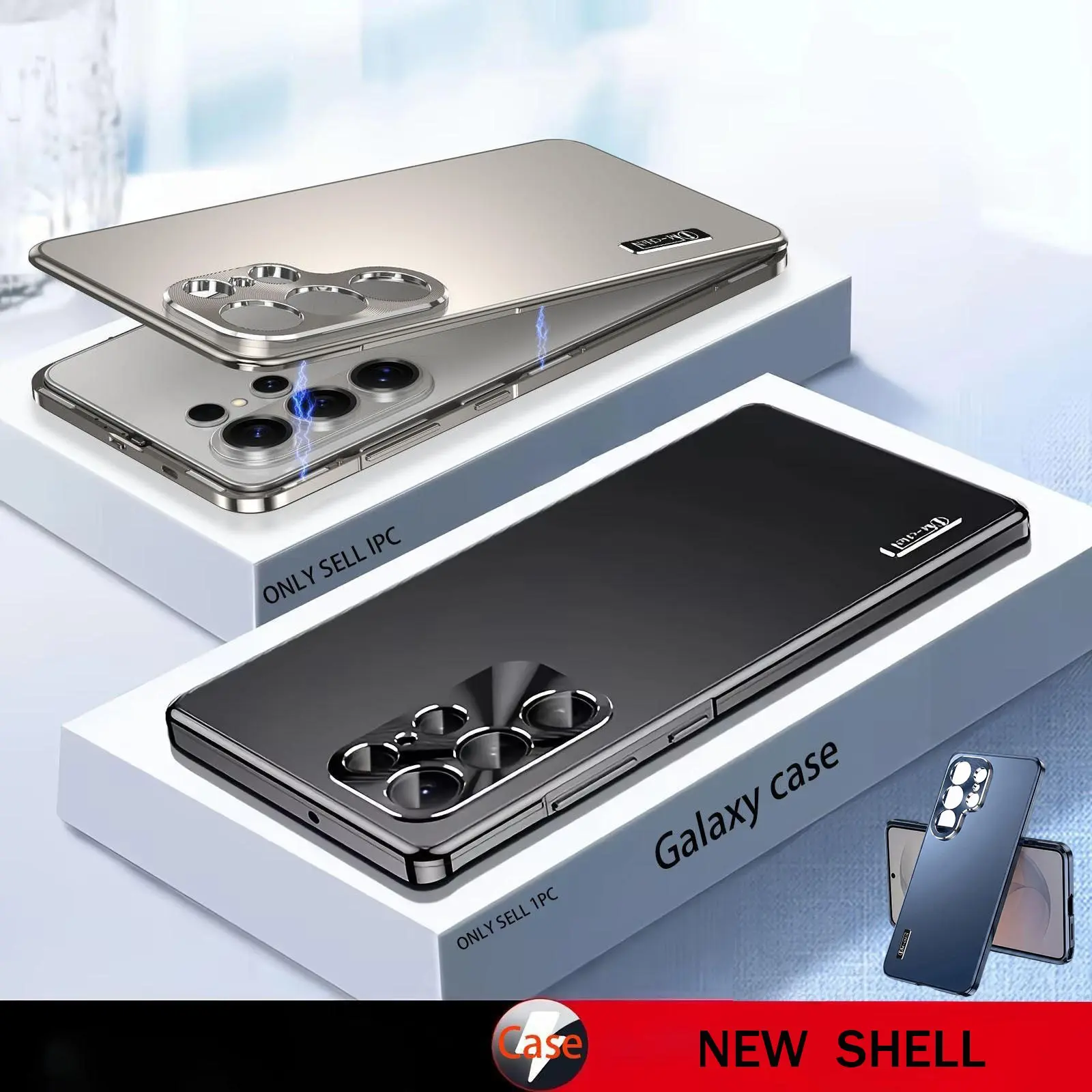 For Samsung Galaxy S26/S25/S24 Ultra Smartphone Case, Metal Magnetic Aluminum Alloy Frame, Thin Shockproof Protection Back Cover, Free High-Quality Screen Protector