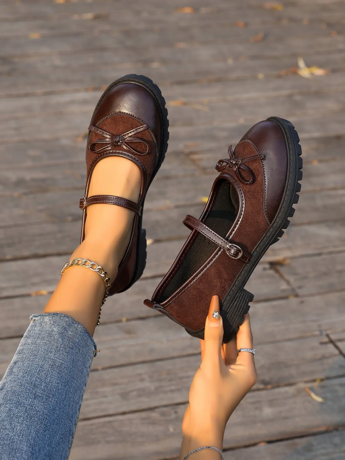 New Fashion Leopard Print Mary Jane Shoes for Women, Mary Jane Footwear, Stylish Vintage Buckle Thick Sole Small Leather Shoes, Versatile College Style Single Shoe
