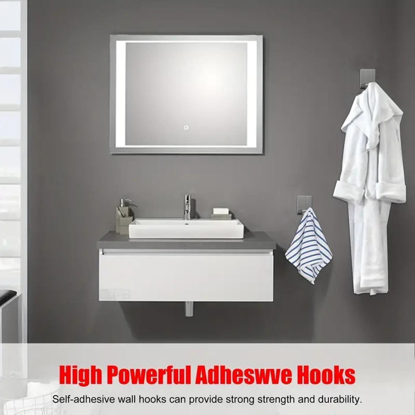 Wall Mounted Razor Holder, Rustproof Wall Mountable 2/3 Counts Stainless Steel Storage Holder Hook, Punch-free Adhesive Hook, Home Organizer, Bathroom Organizer Supplies, Bathroom Organizing Accessories