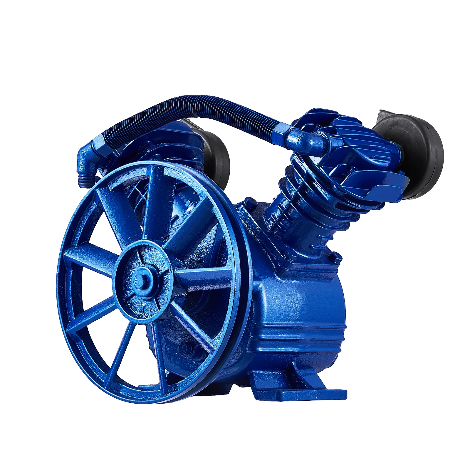 Air Compressor Pump Head, 3HP 6.25CFM @ 90PSI, Single Stage V-Type Cast Iron Air Compressor Pump Replacement with Max.116PSI Pressure, Twin Cylinder Oil Lubricated Air Compressor Piston Pump Head