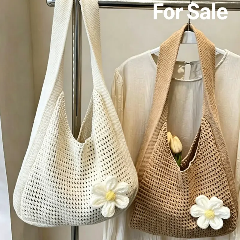 Bohemian Fashion Crochet Tote Bag, Boho Bag, Lightweight Shoulder Beach Bag Ideal for Vacations, Trendy Handmade Accessory, Eco Friendly Totes, Handcrafted Bag, Casual Trendy Bag, Fashionable Bags