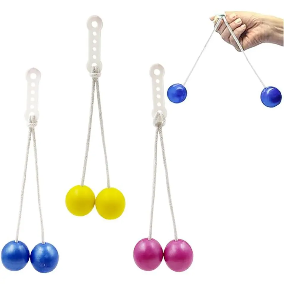 3 Pairs Clacker Ball,Ladder Balls, Toss Game Balls,  Pressure reducing Balls,Used for Training Balance Ability, Concentration (Randomly Send 3 Colors),Quick