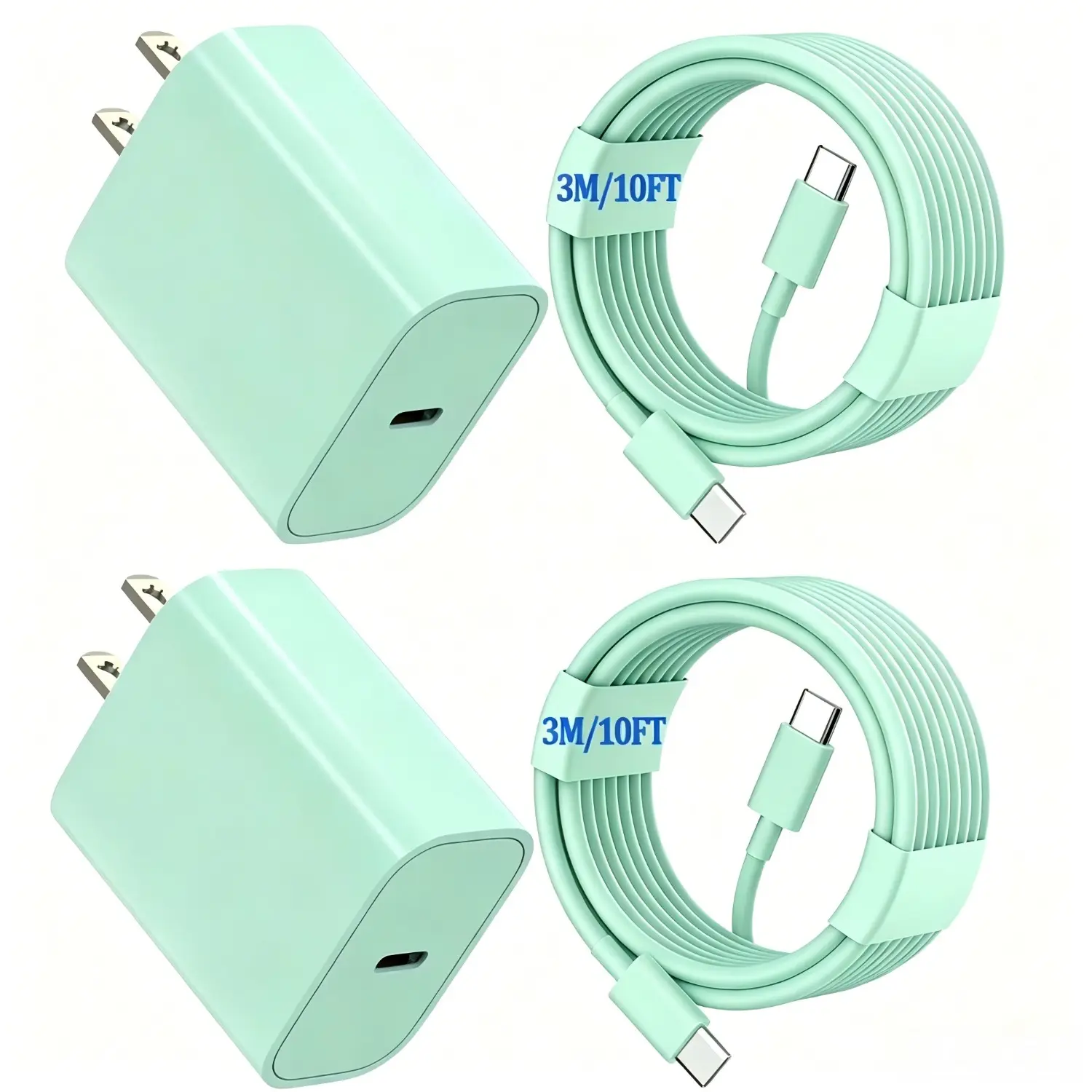 20W Fast Charger with 10FT USB-C Cable, PD 3.0 Wall Charger Block for iPhone 17/16/15, Samsung Galaxy, iPad, Super Fast Charging Adapter