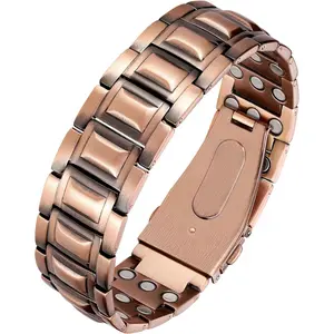 Copper Bracelet for Men, 3X Ultra Strength Magnetic Bracelets, 99.99% Pure Copper with 3500 Gauss Neodymium Magnets, Adjustable Hypoallergenic Bracelets Target Valentines Day 2026