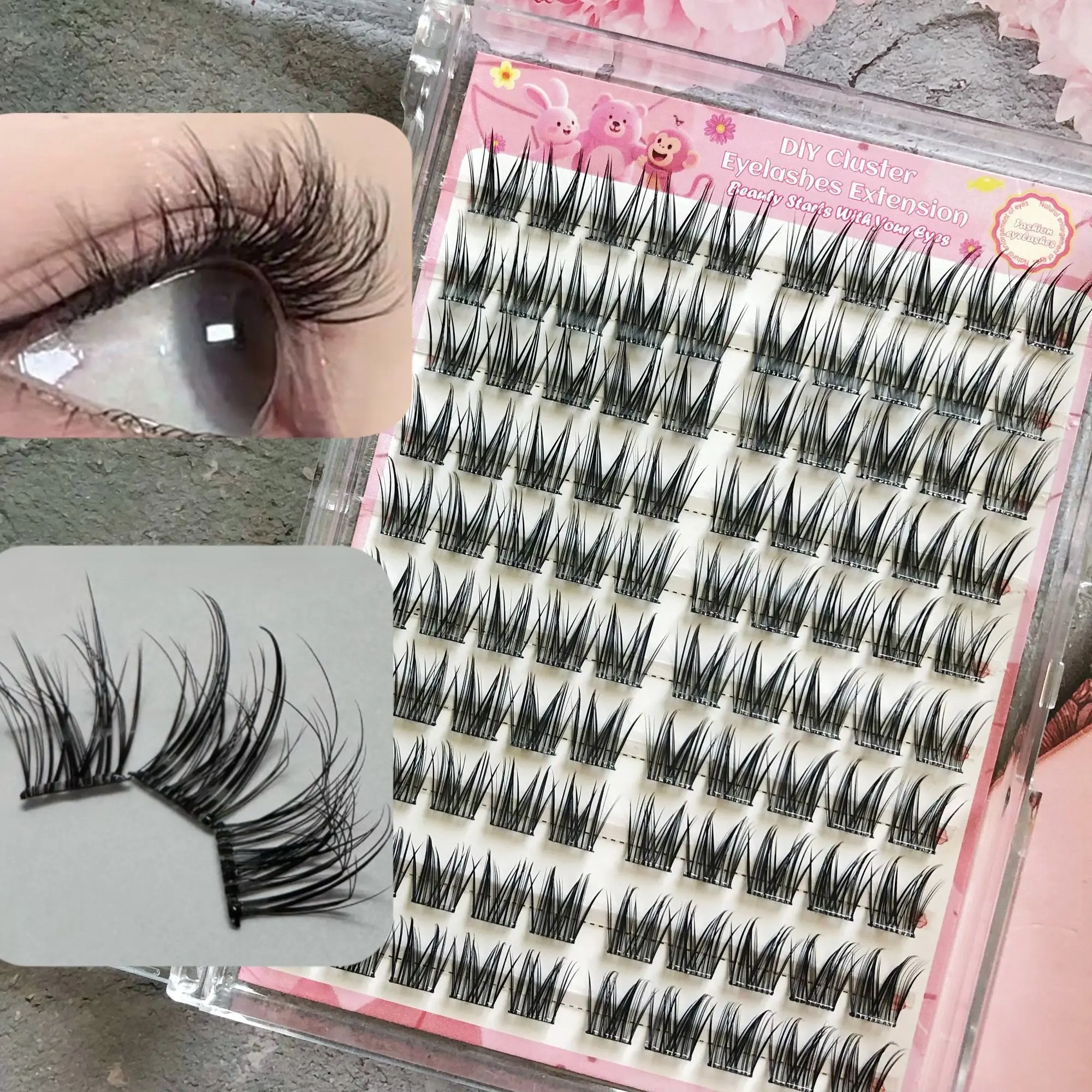 Directly Applied False Eyelashes, 100pcs Daily Wear, Natural Look, C Curl, Soft Comfort, Self-Adhesive, Dense Style, 10-12mm Length