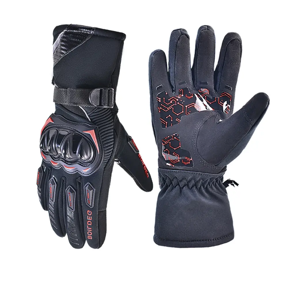 Carbon Fiber Motorcycle Protective Gloves with Adjustable Strap, Nylon Shell - Outdoor Riding, Off-Road Racing, Anti-Slip Grip, Abrasion-Resistant, Impact Protection
