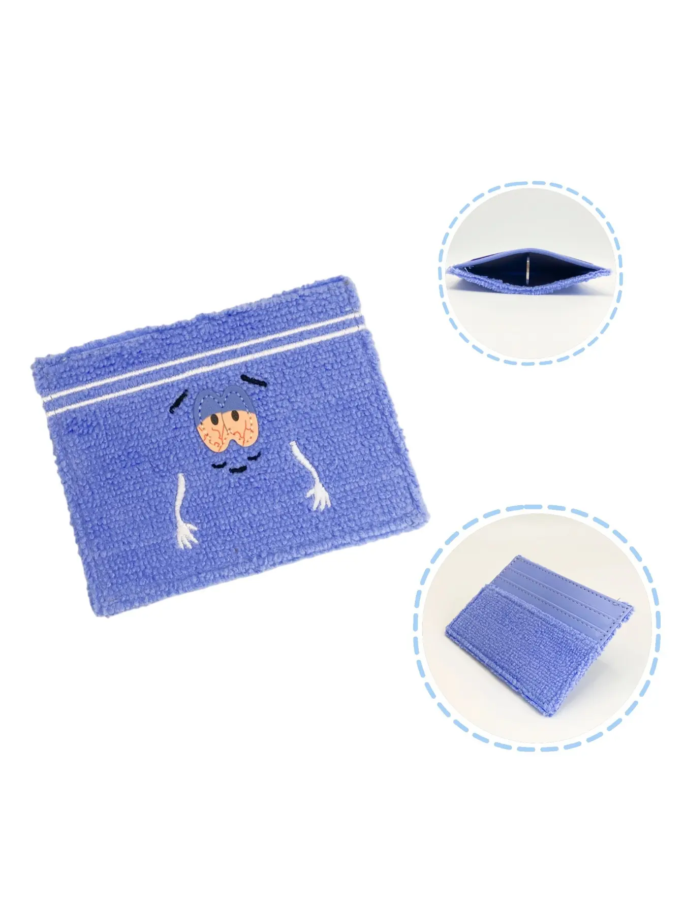Cartoon Towel Fabric Embroidered Anime Fashion Wallet, Short Two-Fold PU Material, Stylish and Trendy Design, Perfect for Daily Use, Fashionable Wallet