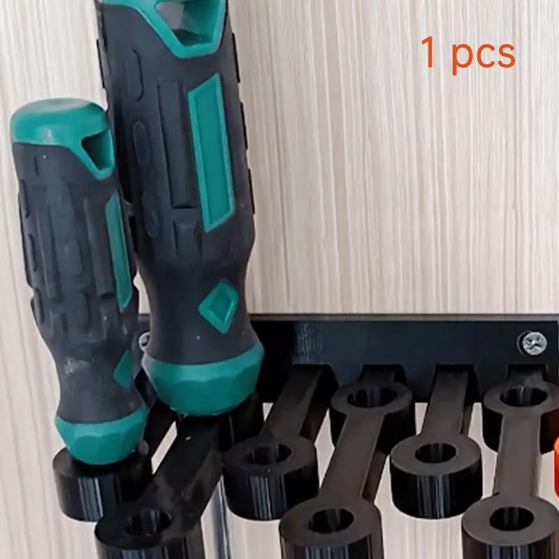 Wall-Mounted Screwdriver Holder, 9-Hole Screwdriver Rack, Easy Installation, Garage Organization, Manual Tool Storage, Ideal for Workshop