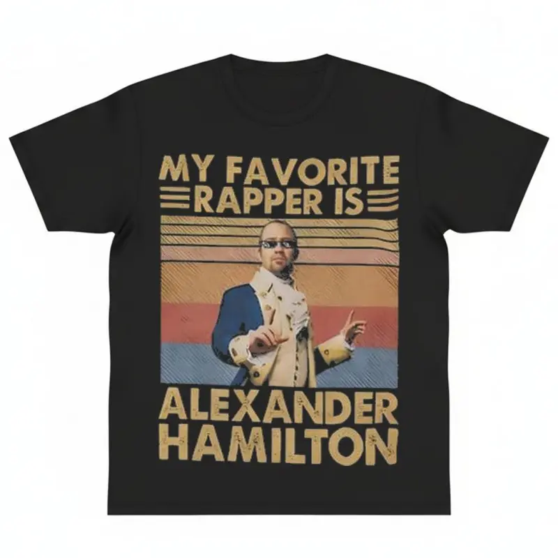 Alexander Hamilton Vintage T-shirt for Fans Korean Style Loose Casual Top Y2K Cotton Fashion Streetwear Music Star T-shirt Everyday Wear for Women,high-quality,graphic,tee casual crewneck,funny,father
