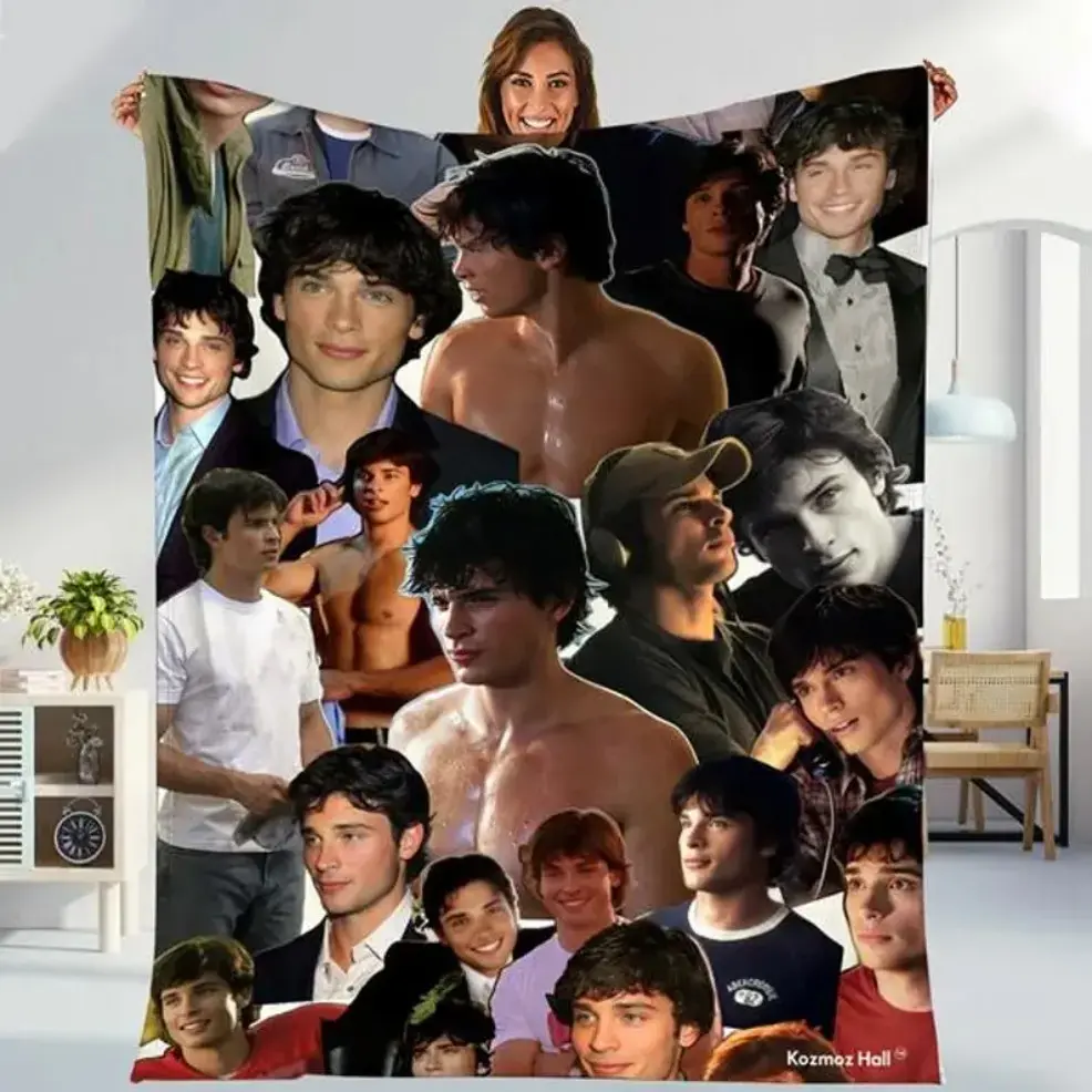 Celebrity Portrait Fleece Throw Blanket, Star Character Print Decor Blanket, Baby blankets and adult blankets, Lightweight All Seasons Blanket for Couch & Bed, Ideal Room Decor Gift for Fans, Perfect for Birthday, Anniversary, Christmas, Halloween & Holid
