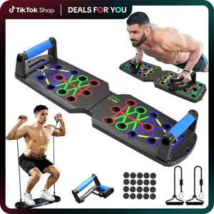 Push-up board Foldable Home Workout Equipment with Color-Coded System Multi-Functional Pushup Stands for Strength Training Chest Arms Core Portable Gym for Men Women Fitness Accessories