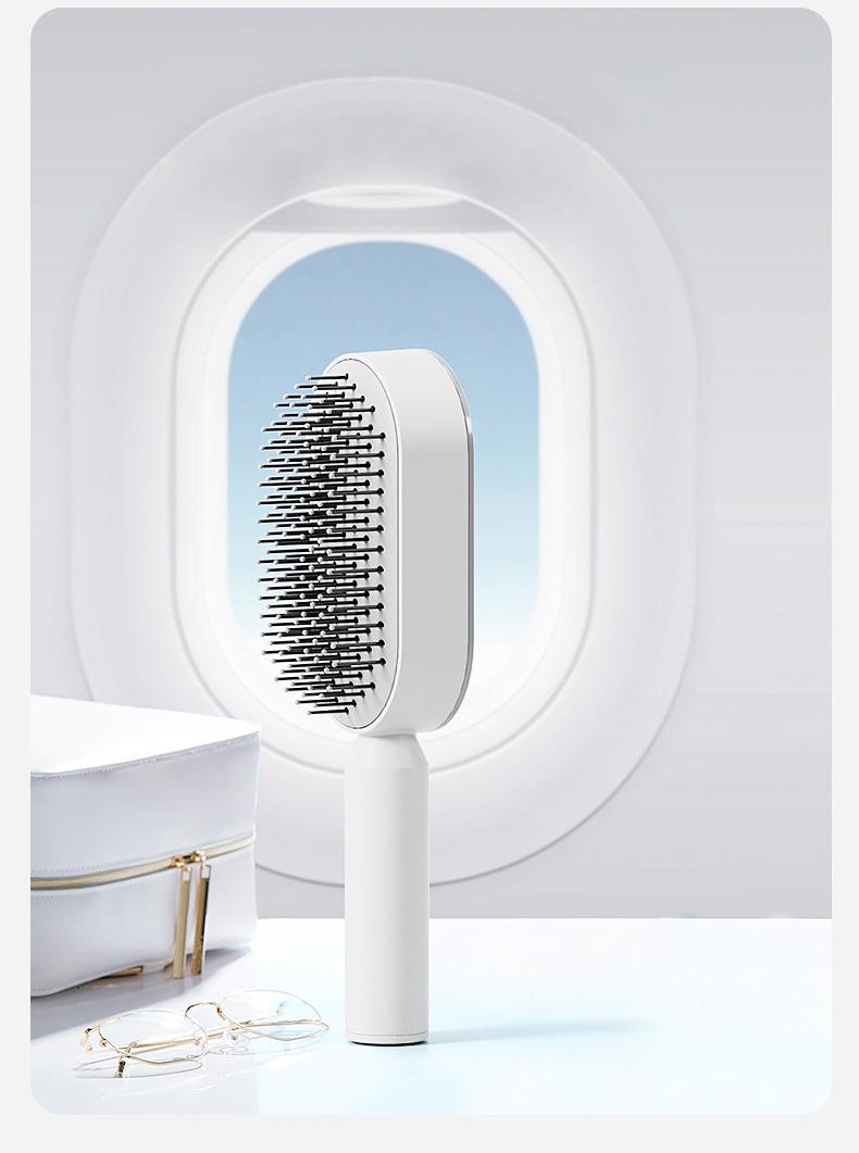 Luxury upgraded version, featuring a push-button cleaning design, suitable for women with long hair, popular air cushion massage comb