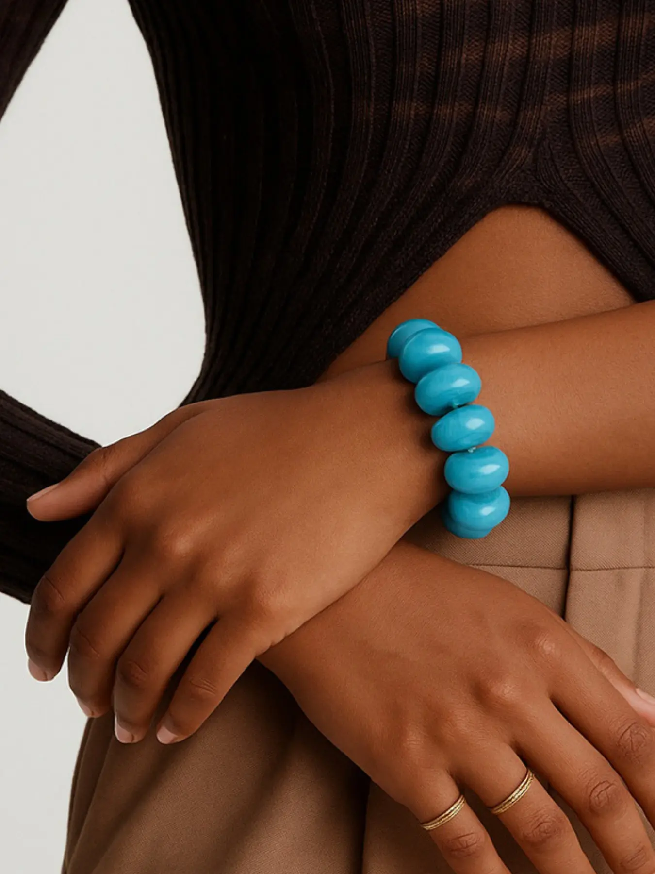 Fashion Big Acrylic Faceted Beaded Bracelet, Women`s Handmade Beads Bracelet, Stylish Accessory for All Seasons, Perfect for Daily Wear, Unique Jewelry Gift Idea
