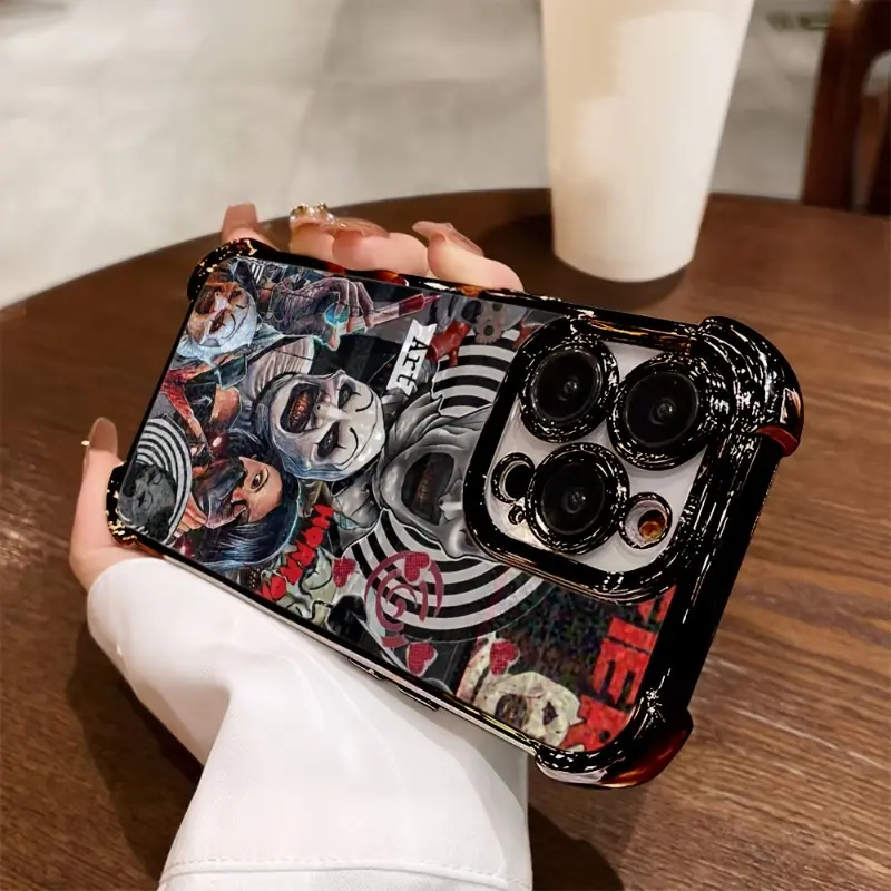 Clown Art Horror T-Terrifier phone case, drop-proof and scratch-resistant, suitable for iPhone 17/16/15/14/13/12/11/X/XS/XS Max and various Samsung models, a holiday gift for friends, family, and yourself