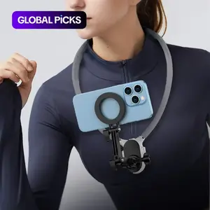 Magnetic Neck Mount, Hands-free Magnetic Neck Mount, Portable Phone Holder, Secure Holder for Phones, Suitable for Vlogging, Compatible with iPhone 15/14/13/12 Series, Phone Mounted #TOP PICKS