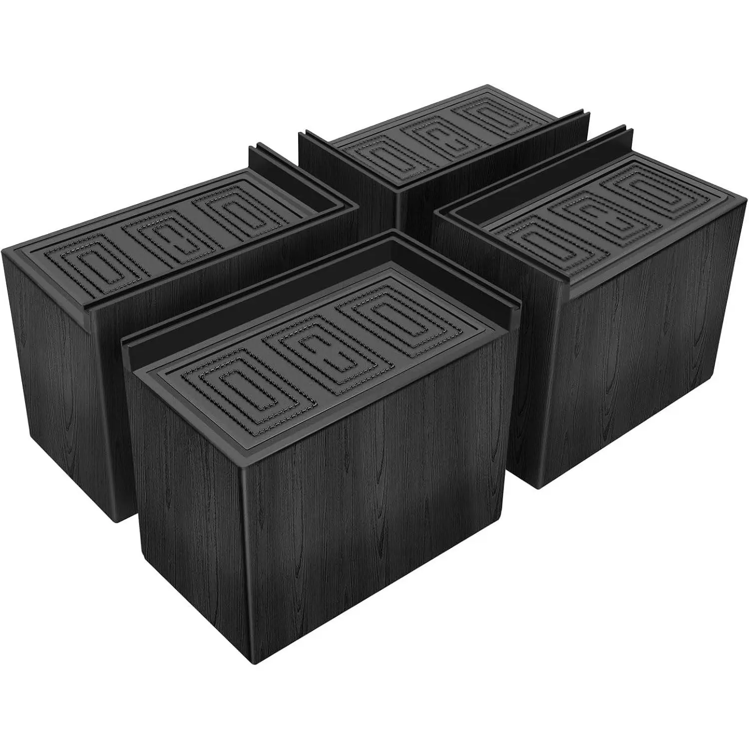 ANNKUT Bed Risers 5 Inch Heavy Duty, Oversized Couch Risers, 4 Pack Black
