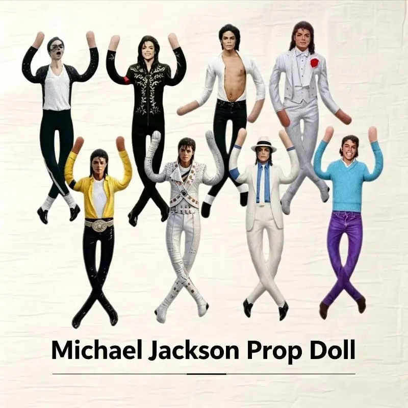 Michael Jackson Cosplay Prop Doll Bendable Plush Stuffed Figure Flexible Wire Frame Poseable Rat Jerky Doll Collectible Fan Gift
