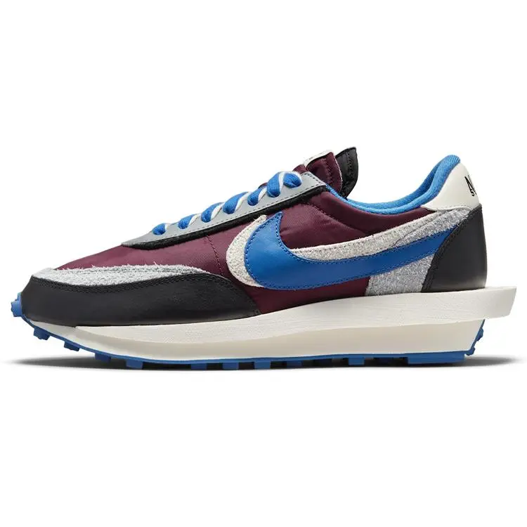 Sacai x Nike LDWaffle Night Maroon and Team Royal Low-Top Lifestyle Sneakers for Men and Women Verifiable, with credentials and supporting global authentication