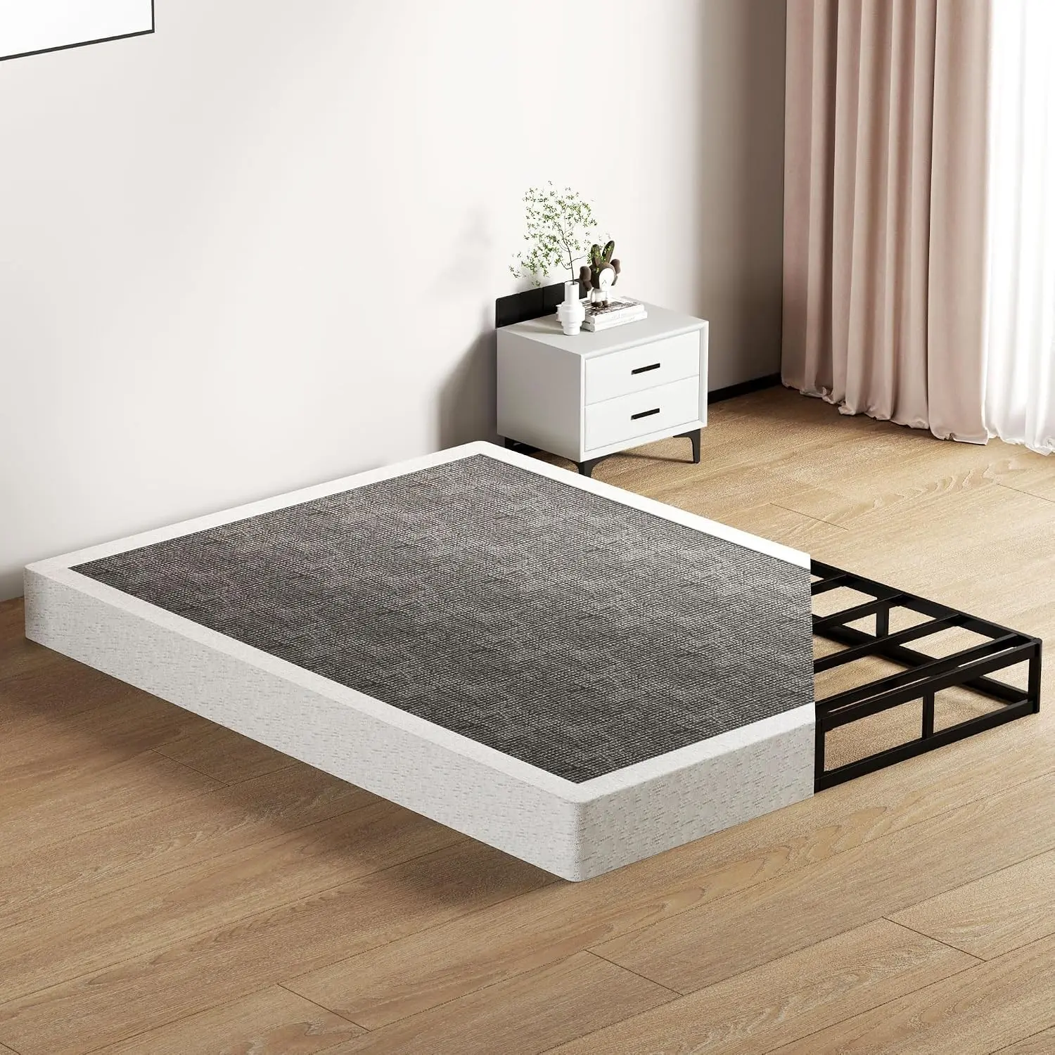 7 Inch Queen Box Spring - Metal Frame Mattress Foundation Memory Foam Basics Bed Base Heavy Duty Box Springs No Noise, 3000lbs Max Weight Capacity