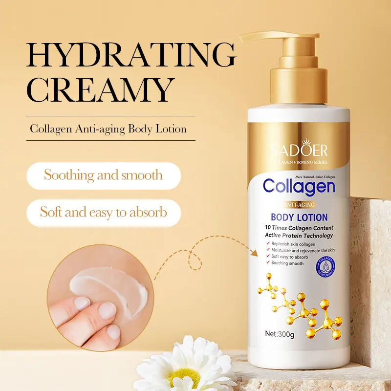 SADOER Collagen Moisturizing Anti Wrinkle Body Lotion After Shower Moisturizer Gentle Nourishing Smooth Hydrating Nourishing Dry Skin Care Daily Skin Moisturizing