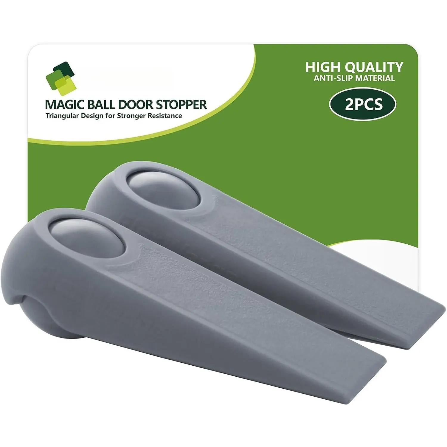 Door Stoppers for Bottom of Door, 2 Pack 3.9", Grey and Grey | Magic Ball Door Stops for Bottom of Door, Rubber Door Stopper Wedges, Door Wedges, Door Holders for  Types of Surfaces