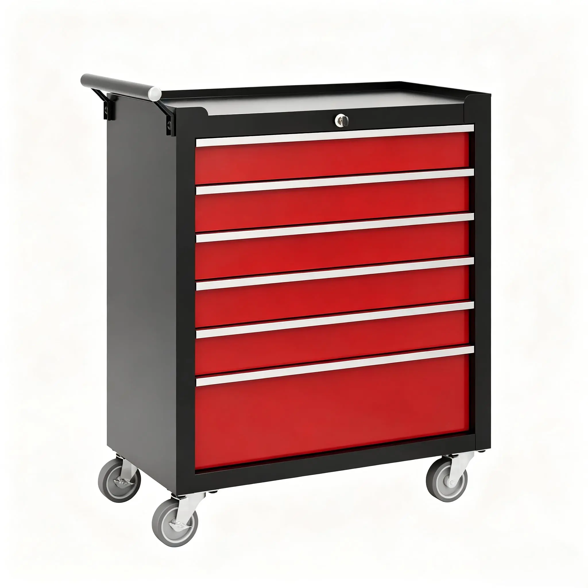 Garvee Heavy-Duty 24" Steel Rolling Tool Chest Cart, 6-Drawer Metal Tool Storage Cabinet with Locking System & Locking Brakes, Smooth Sliding Drawer Slides, Liners & Swivel Casters for Garage/Workshop
