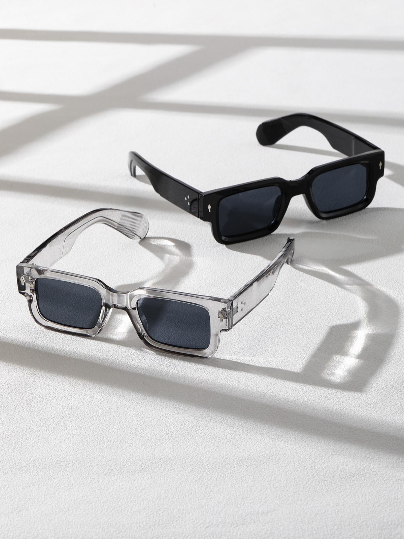 Square Frame Trendy Casual Sunglasses, Lightweight Durable UV Sun-Protective Sporty Shades for Women and Men, Travel Essentials and Back-to-School Gifts, High Quality Sunglasses for Fall Outdoor, Great His & Hers Gifts