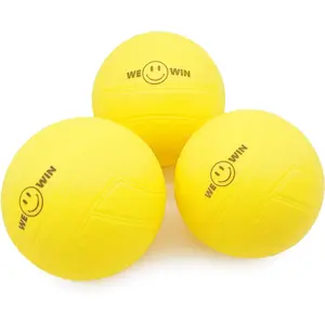 Spike Replacement Balls | Roundnet Game Balls | Strong Bounce Ball | 3.5inch Yellow Soft Rubber Ball | Extra Balls | Lawn Beach Volleyball, Water Pool Ball