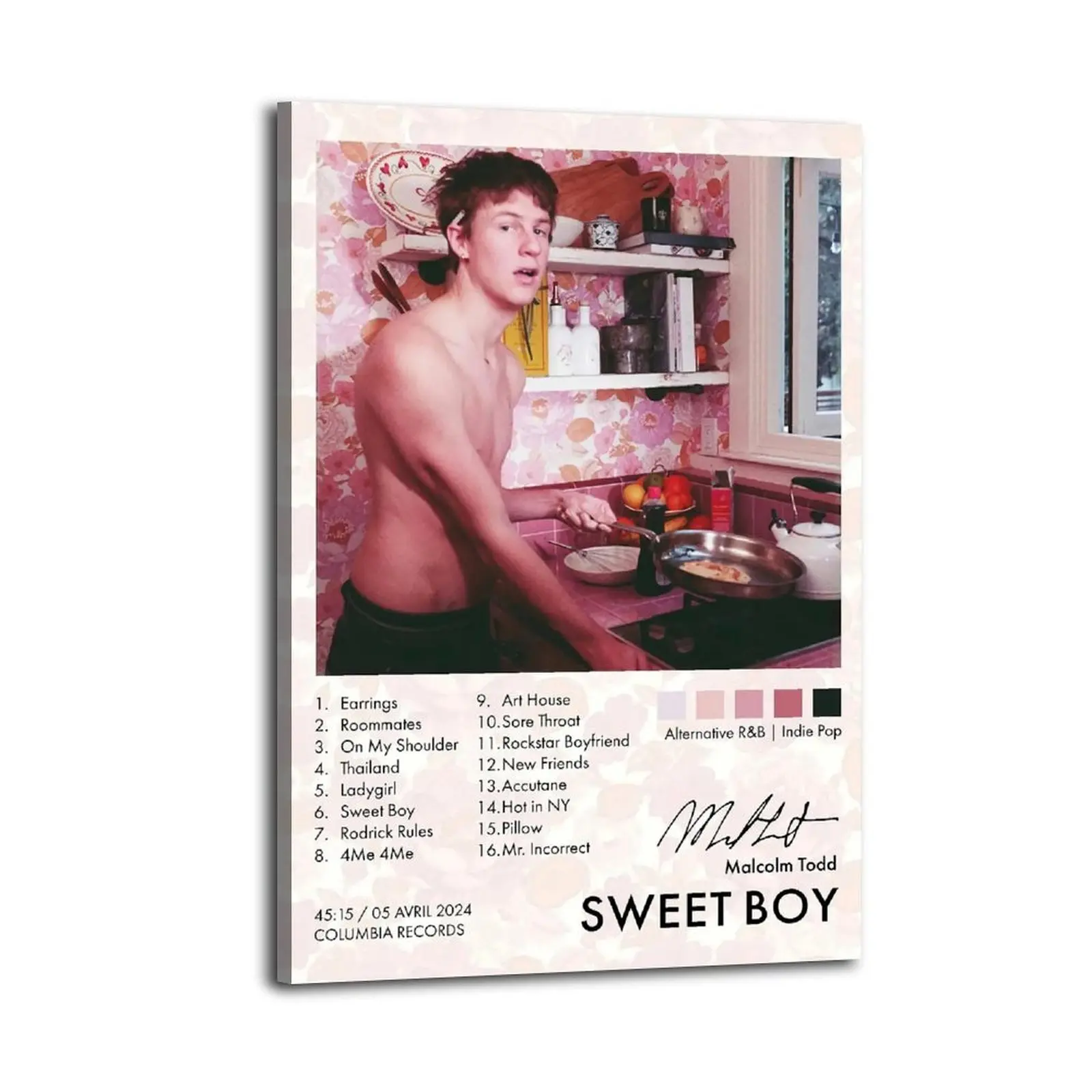 Malcolm Todd Sweet Boy Cartoon Art Frameless Canvas Wall Art - Artistic Home Decor Ornaments for Living Room, Bedroom - Modern Family Posters & Prints (Home Supplies)