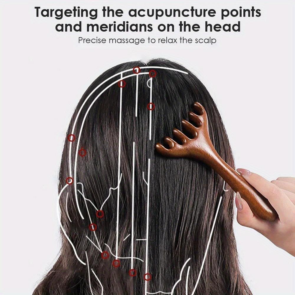 Six-Claw Scalp Massager Gua Sha Tool Back Scratcher Spa Handheld Meridian Massage Comb Hair Care