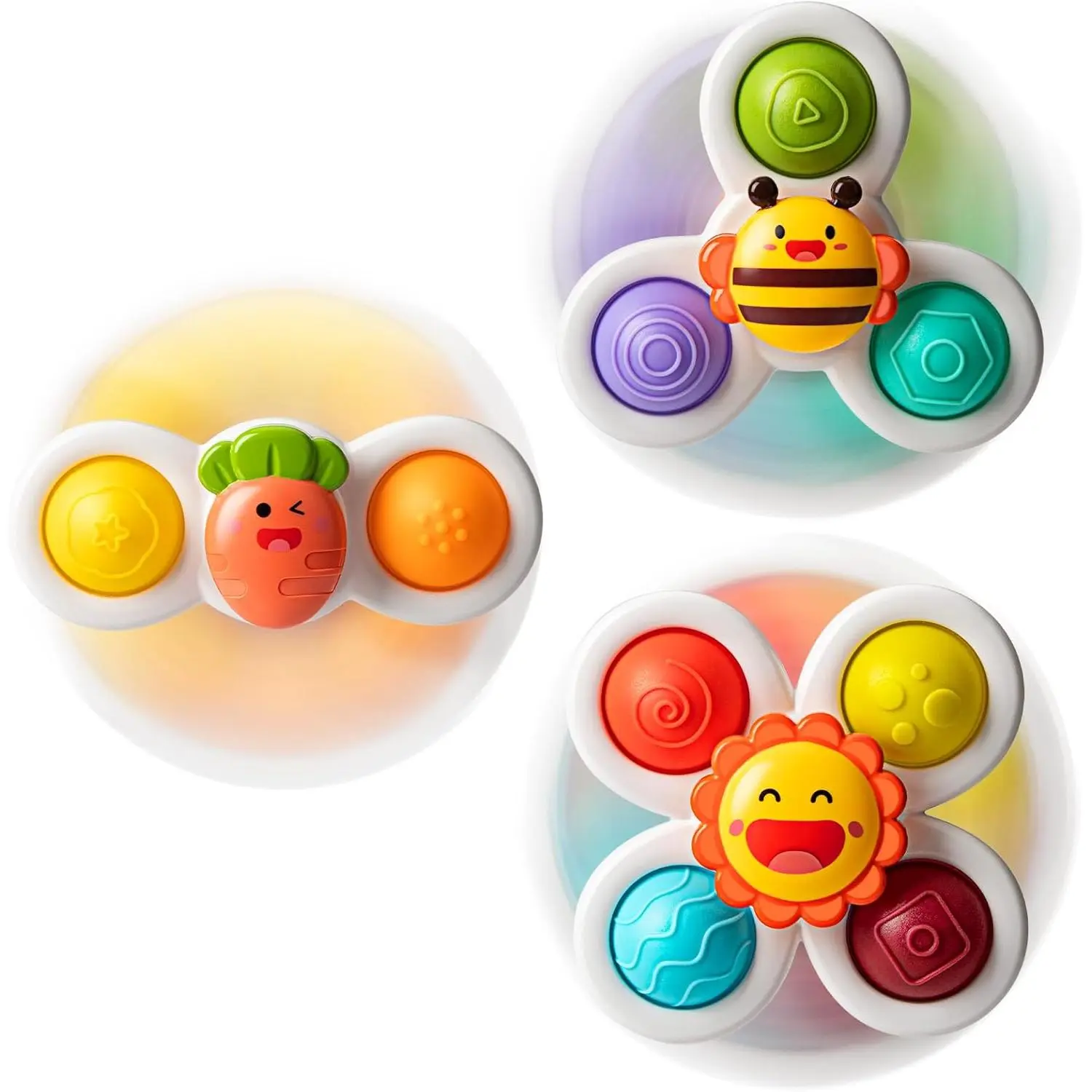 3PCS Suction Cup Spinner Toys for 1-2 Year Old Boys Spinning Toys Sensory Toys for Toddlers 1-3 Gifts for 1 Year Old Girlsfidget toys