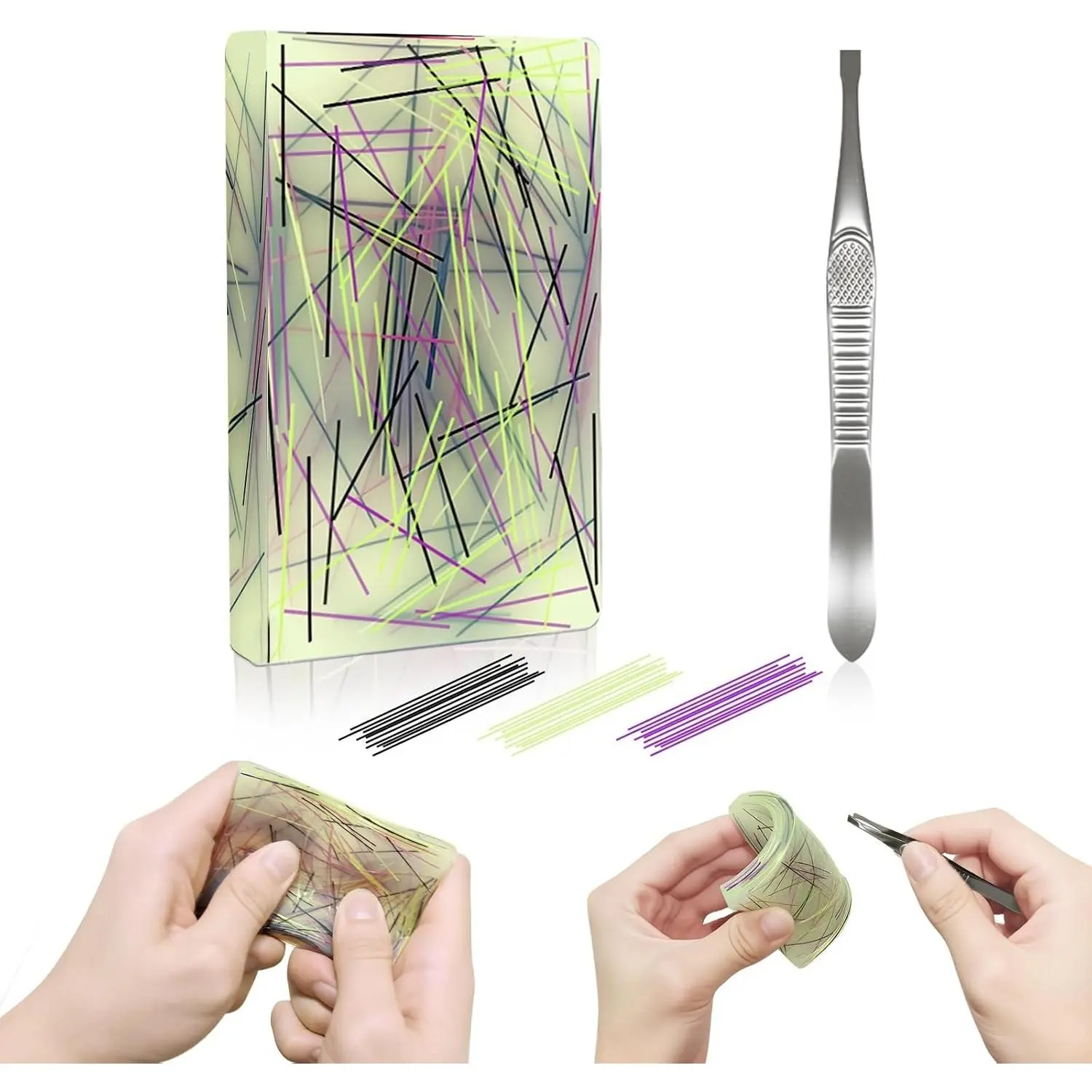 1PC Picky Pad - Skin Picking Fidget Toy for Dermatillomania & Trichotillomania, Sensory Pick Pad for Autism & Stress Relief, Silicone Picking Pad with Tweezers