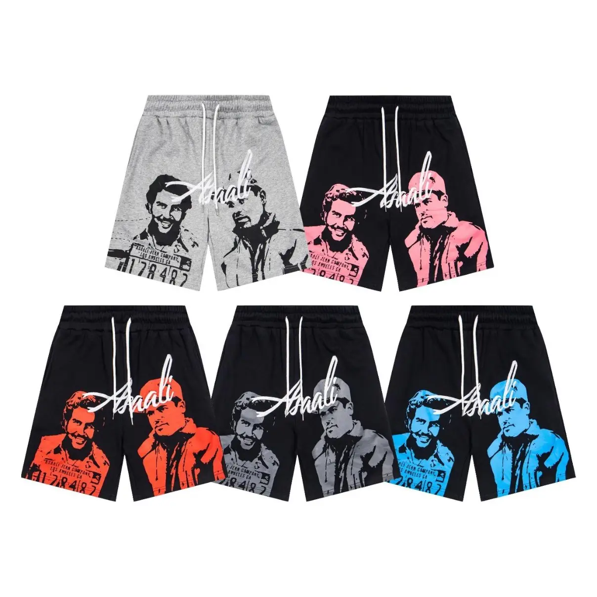 intage Retro Portrait Graphic Sweat Shorts for Men, Signature Script Letter Print Elastic Drawstring Loose Knee Length Casual Athletic Shorts, Y2K Hip Hop Streetwear Summer Lounge Bottoms, Ideal Holiday Gift for Teen Guys Retro Street Fashion Enthusiasts