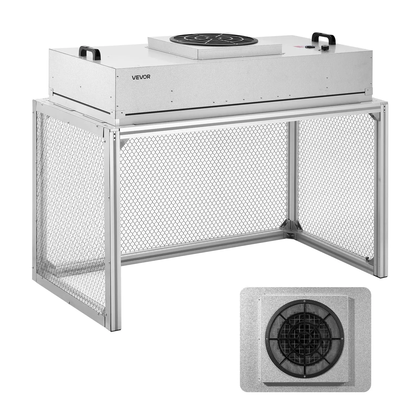 【DealsForYouDays】VEVOR Laminar Flow Hood, 24.02x 46.06x 27.36 inch Working Area FUU Fan Filter Unit, Meets Class 100/ISO 5 Clean Room Standards, with HEPA-14 Filter and G1 Pre-Filter, for Laboratory, Mushroom Room