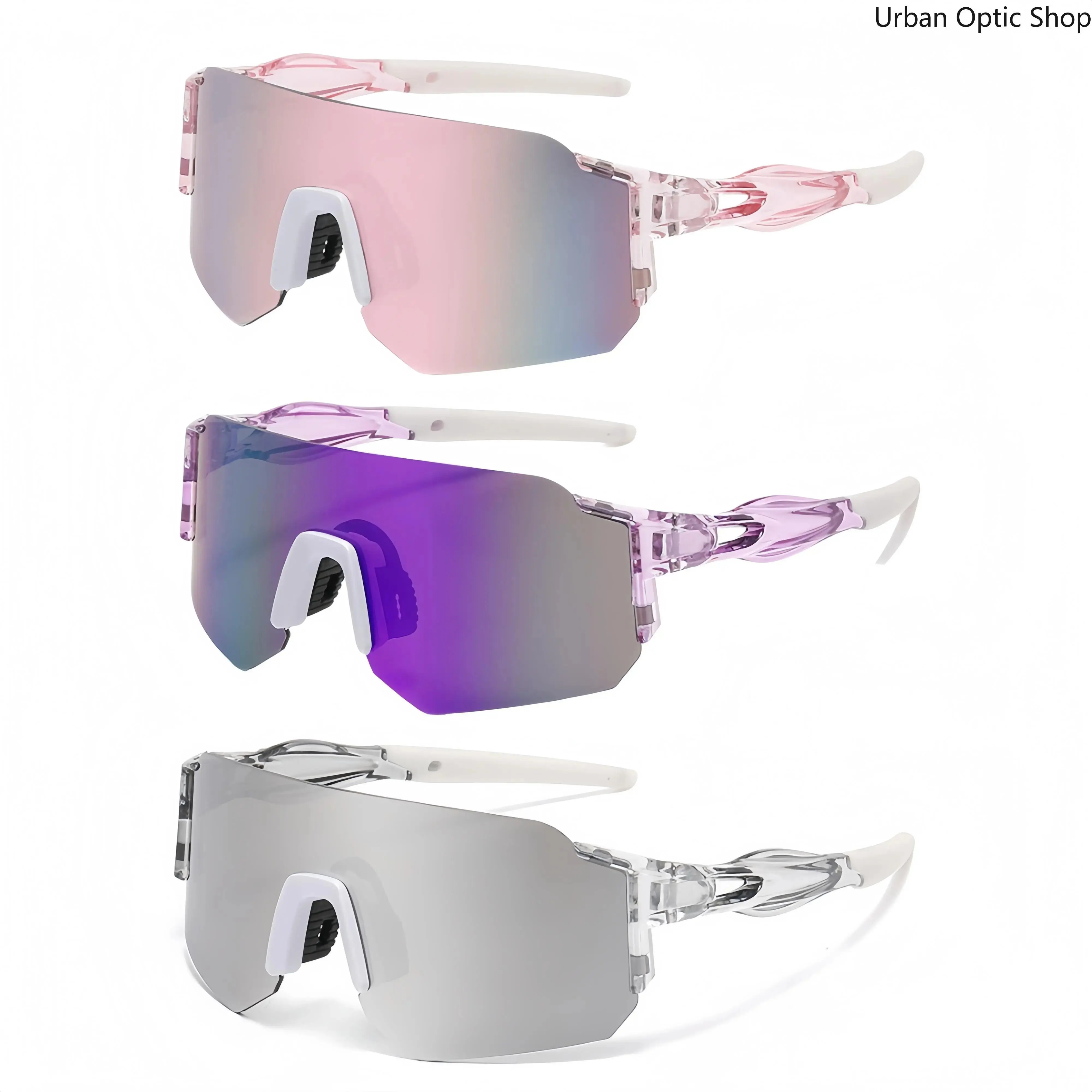 Wraparound Sports Eyeglasses - Men's & Women's 3-Lens UV400 Sun Protection Eyewear, Windproof Mountain Bike Glasses, MTB Sunglasses for Outdoor Cycling, Fishing, Outdoor Cycling Eyewear, Uv400 Glass, 3-Lens Sports EyewearLumina
