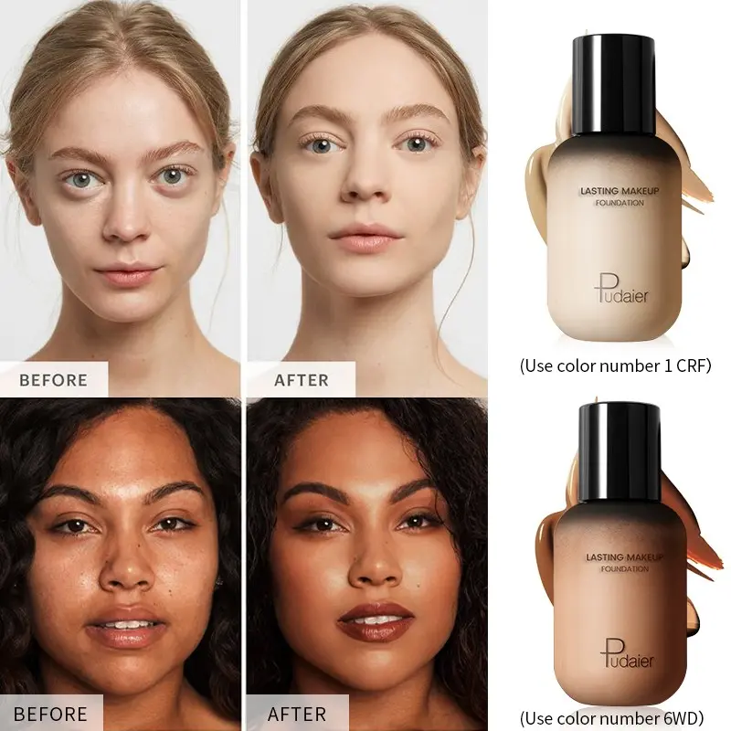 Full Coverage Foundation Liquid, Natural Matte Finish, Waterproof Long-Lasting Makeup, Conceals Dark Circles, Blemishes, All Skin Types