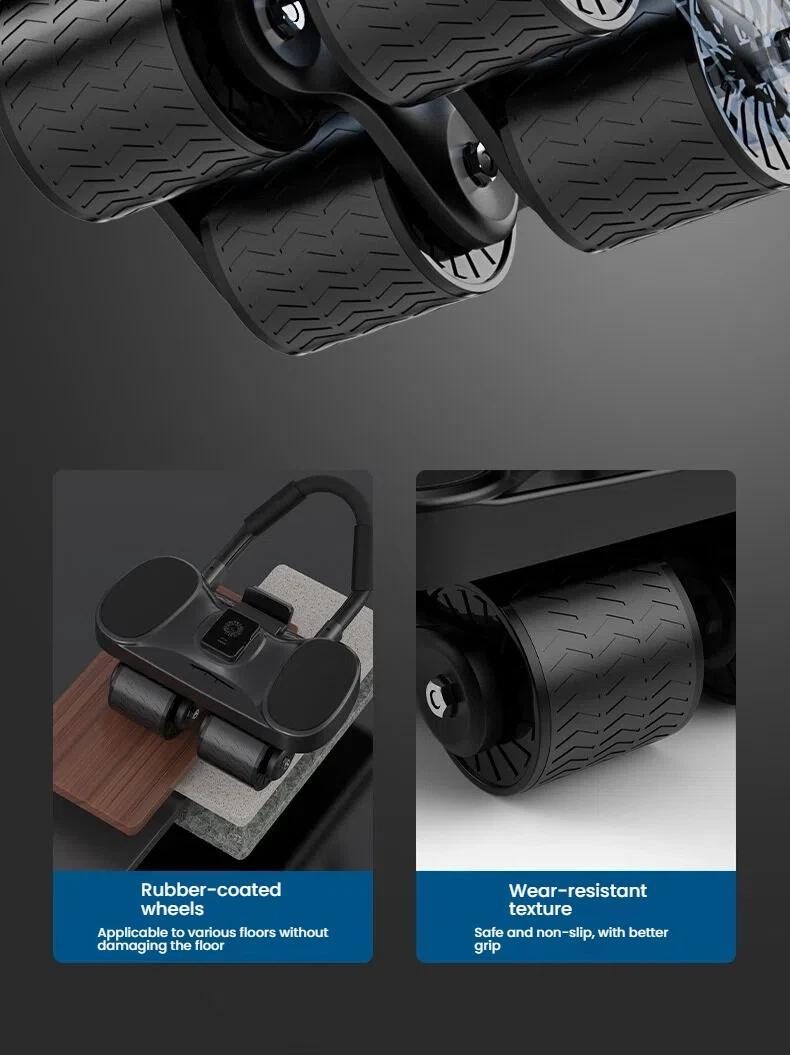 ab roller wheel workout Abdominal Fitness Wheel for Core Muscles Training Automatic Rebound Ab Roller with Timer